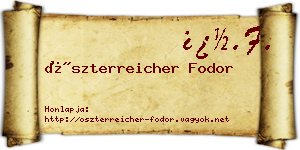 Öszterreicher Fodor névjegykártya